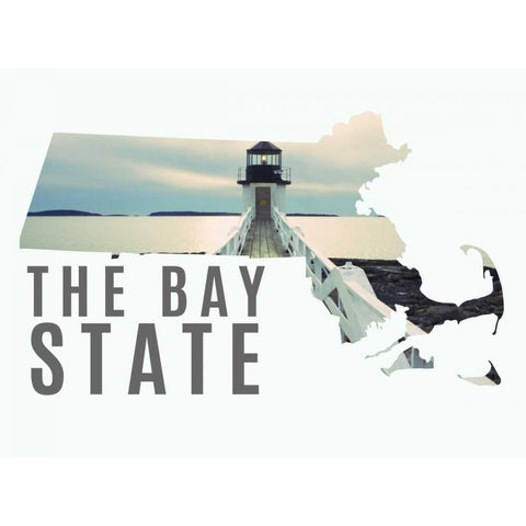 Bay State Border Black Modern Wood Framed Art Print with Double Matting by Veilleux, Jason