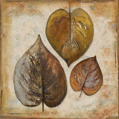 Natural Leaves II Gold Ornate Wood Framed Art Print with Double Matting by Pinto, Patricia