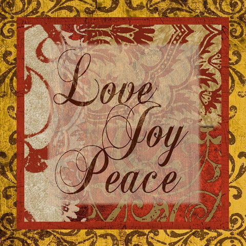 Love, Joy, Peace Black Modern Wood Framed Art Print with Double Matting by Spaeth, John
