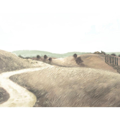 The Solitary Path Black Modern Wood Framed Art Print with Double Matting by Meneely, Dan