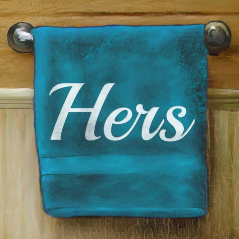 Her Towel Black Ornate Wood Framed Art Print with Double Matting by Medley, Elizabeth