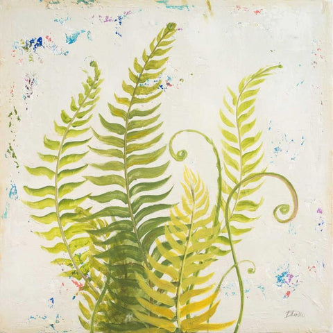 Nice Ferns II White Modern Wood Framed Art Print with Double Matting by Pinto, Patricia
