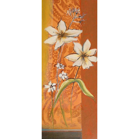 Fancy Floral I White Modern Wood Framed Art Print by Pinto, Patricia