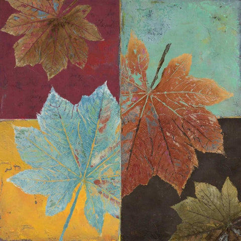 Colorful Maples I Black Modern Wood Framed Art Print with Double Matting by Pinto, Patricia