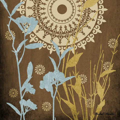 Botanical Silhouettes II White Modern Wood Framed Art Print with Double Matting by Marcon, Michael