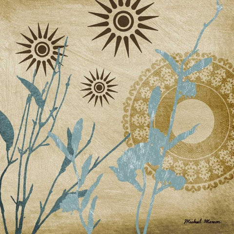 Botanical Silhouettes III Black Ornate Wood Framed Art Print with Double Matting by Marcon, Michael
