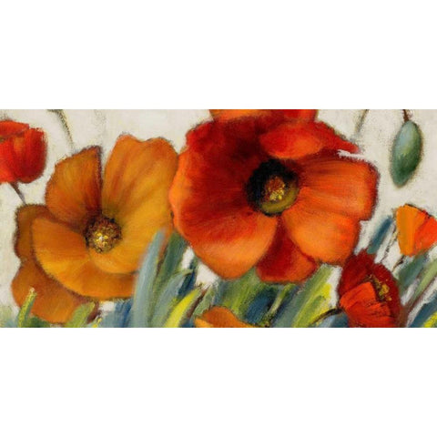 Poppy Splendor II White Modern Wood Framed Art Print by Loreth, Lanie