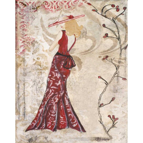 Stroll in the Park II Black Modern Wood Framed Art Print with Double Matting by Ritter, Gina