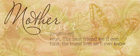 Mother White Modern Wood Framed Art Print with Double Matting by SD Graphics Studio