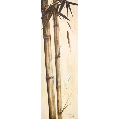 Sepia Guadua Bamboo I White Modern Wood Framed Art Print by Pinto, Patricia