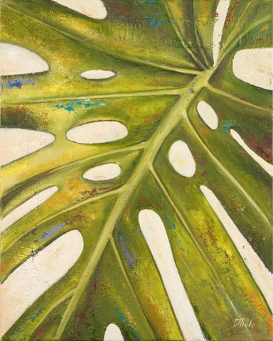 Tropical Leaf I White Modern Wood Framed Art Print with Double Matting by Pinto, Patricia