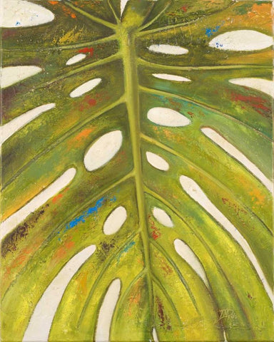 Tropical Leaf II White Modern Wood Framed Art Print with Double Matting by Pinto, Patricia