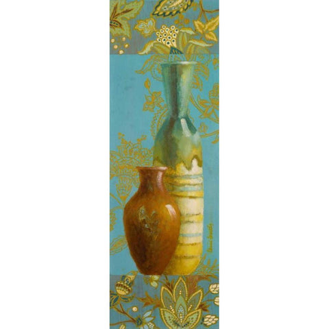 Vases on European Floral I Gold Ornate Wood Framed Art Print with Double Matting by Loreth, Lanie