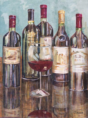 Wine Tasting I White Modern Wood Framed Art Print with Double Matting by French-Roussia, Heather A.