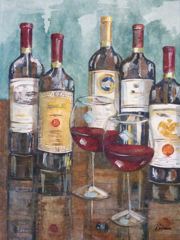 Wine Tasting II White Modern Wood Framed Art Print with Double Matting by French-Roussia, Heather A.