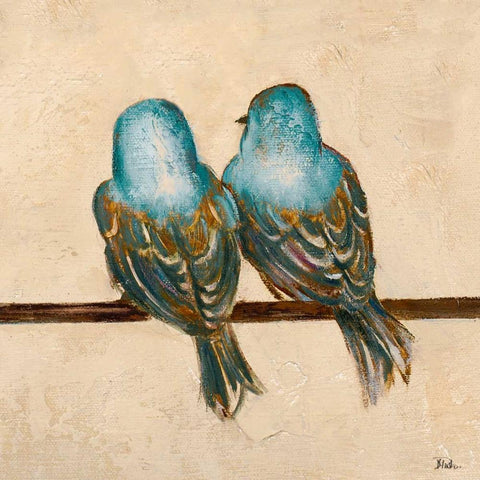 Gleeful Square II White Modern Wood Framed Art Print with Double Matting by Pinto, Patricia