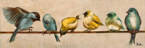 Gleeful Panel II Black Ornate Wood Framed Art Print with Double Matting by Pinto, Patricia