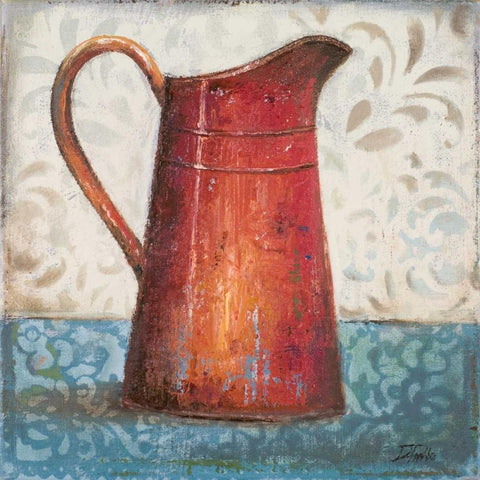 Red Pots II Black Modern Wood Framed Art Print by Pinto, Patricia