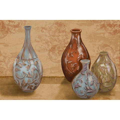 Royal Urns Black Modern Wood Framed Art Print by Hakimipour, Tiffany