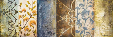 Botanical Modulation I White Modern Wood Framed Art Print with Double Matting by Marcon, Michael