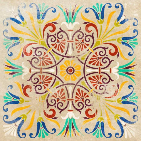 Talavera I Black Modern Wood Framed Art Print by SD Graphics Studio