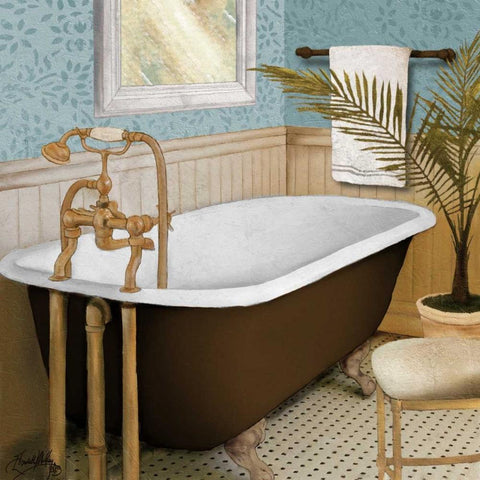 Afternoon Bath I Gold Ornate Wood Framed Art Print with Double Matting by Medley, Elizabeth