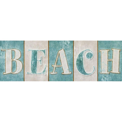 Beach Gold Ornate Wood Framed Art Print with Double Matting by SD Graphics Studio