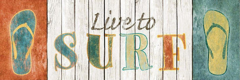 Live to Surf White Modern Wood Framed Art Print with Double Matting by SD Graphics Studio