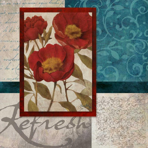 Red Botanicals I White Modern Wood Framed Art Print by Medley, Elizabeth