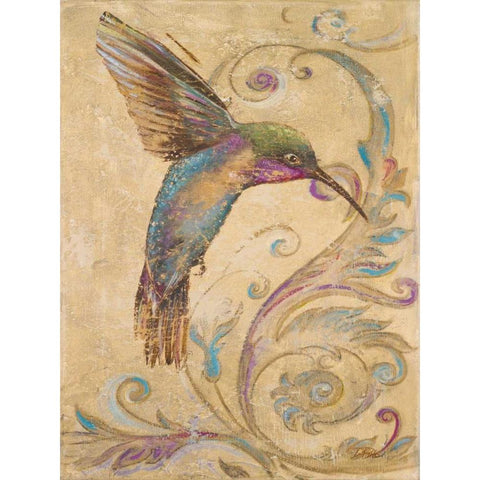 Hummingbird I Gold Ornate Wood Framed Art Print with Double Matting by Pinto, Patricia