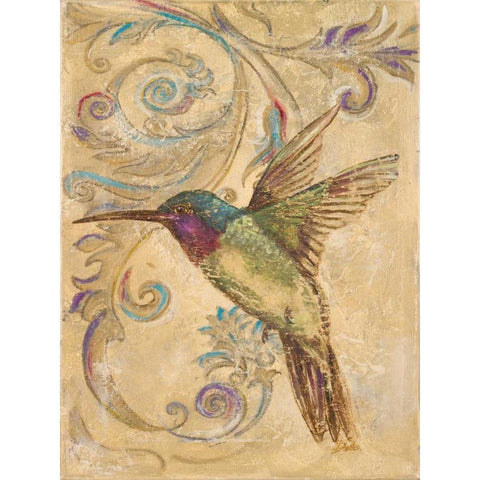 Hummingbird II Black Modern Wood Framed Art Print by Pinto, Patricia