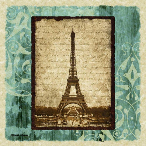 Parisian Trip I Black Modern Wood Framed Art Print with Double Matting by Marcon, Michael