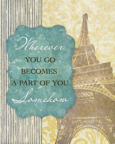 Wherever You Go Black Ornate Wood Framed Art Print with Double Matting by Spaeth, John