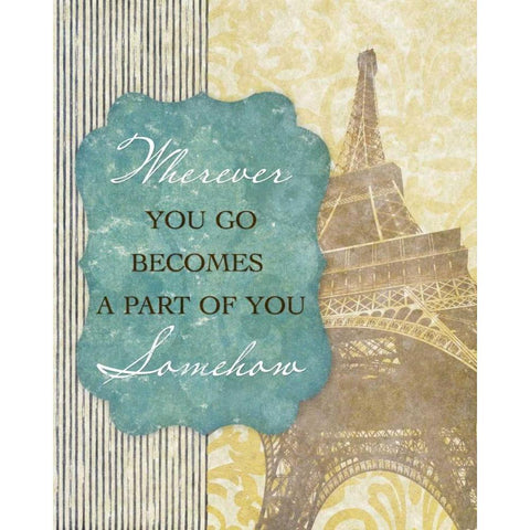 Wherever You Go Black Modern Wood Framed Art Print by Spaeth, John