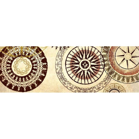 Textile Panel II Gold Ornate Wood Framed Art Print with Double Matting by Marcon, Michael