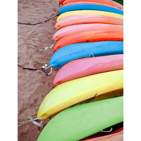 Kayaks I Black Modern Wood Framed Art Print by Rodriguez, Jairo