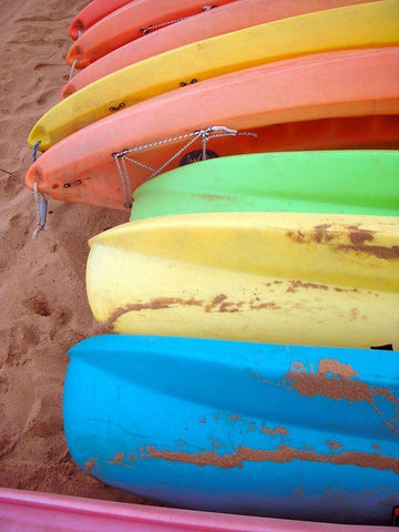 Kayaks II Black Ornate Wood Framed Art Print with Double Matting by Rodriguez, Jairo