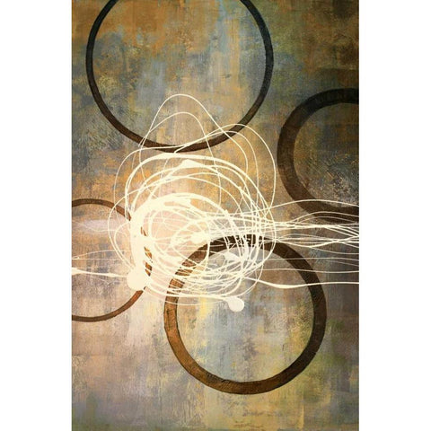 Connections I Black Modern Wood Framed Art Print with Double Matting by Marcon, Michael