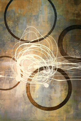 Connections I White Modern Wood Framed Art Print with Double Matting by Marcon, Michael