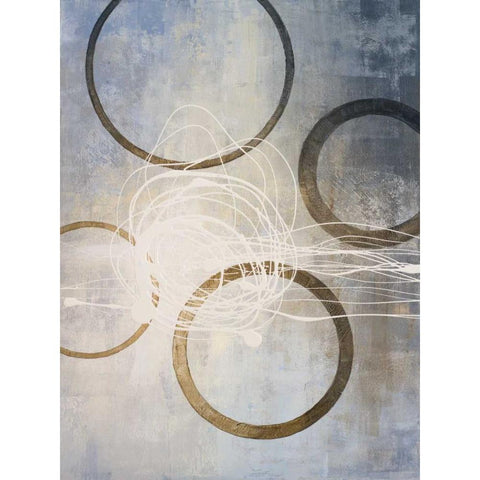 Blue Connections I White Modern Wood Framed Art Print by Marcon, Michael