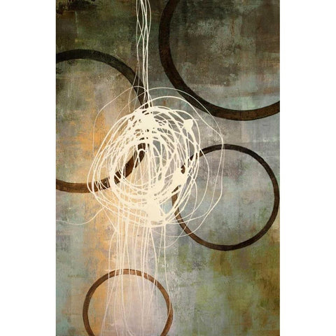 Connections II Black Modern Wood Framed Art Print with Double Matting by Marcon, Michael