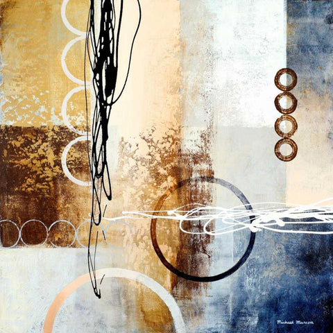 Intersections I Black Modern Wood Framed Art Print with Double Matting by Marcon, Michael