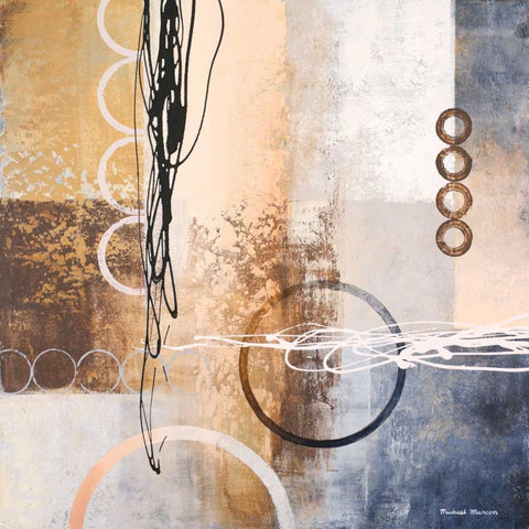 Intersections I White Modern Wood Framed Art Print with Double Matting by Marcon, Michael