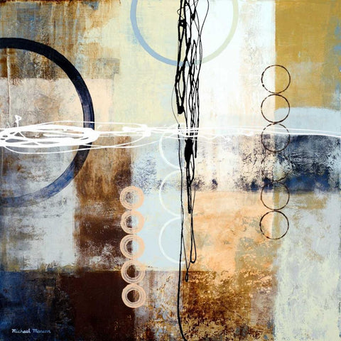 Intersections II Black Modern Wood Framed Art Print with Double Matting by Marcon, Michael