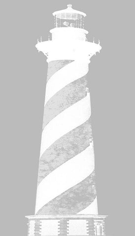Lighthouse Panel I White Modern Wood Framed Art Print with Double Matting by Rodriguez, Jairo
