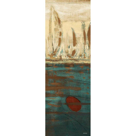 Calm Waters II Black Modern Wood Framed Art Print with Double Matting by Kingsley