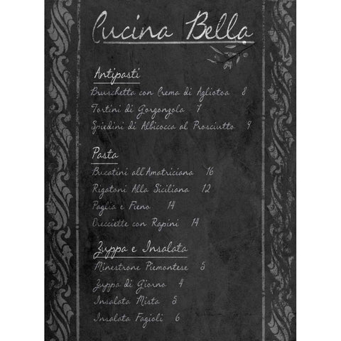Italian Menu with Border I Gold Ornate Wood Framed Art Print with Double Matting by Sundance Studio