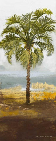 Beach Palm I Black Ornate Wood Framed Art Print with Double Matting by Marcon, Michael