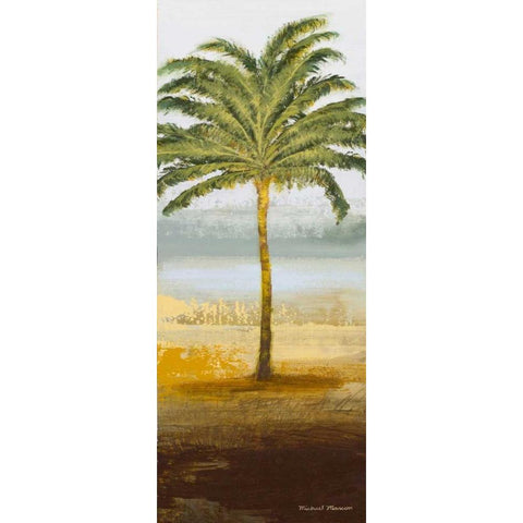 Beach Palm II Black Modern Wood Framed Art Print with Double Matting by Marcon, Michael