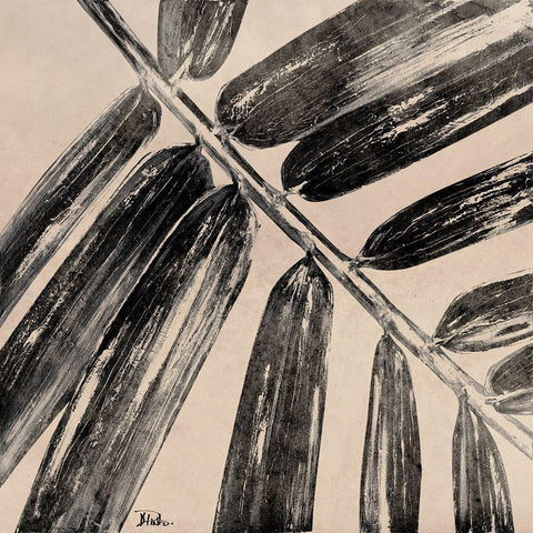 Neutral Palms Close Up I Black Modern Wood Framed Art Print with Double Matting by Pinto, Patricia